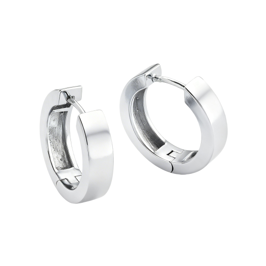 10K White Gold Circle Hoop Earrings