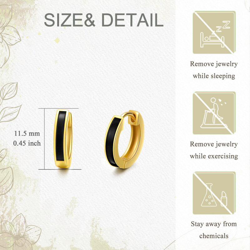 Brincos de argola circulares em ouro rosa 14K-5