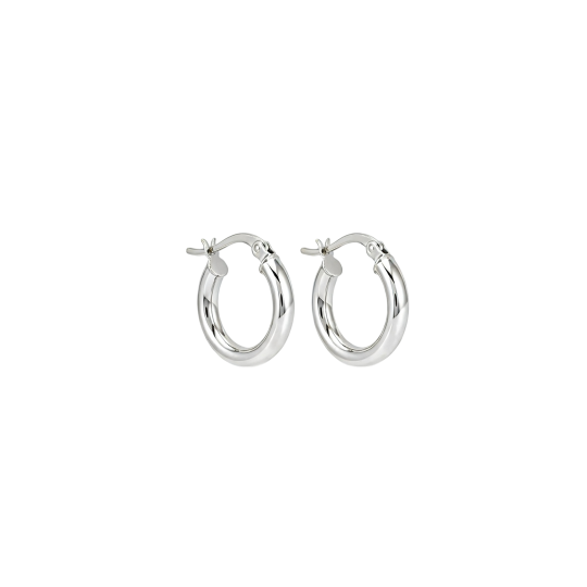 10K White Gold Circle Hoop Earrings