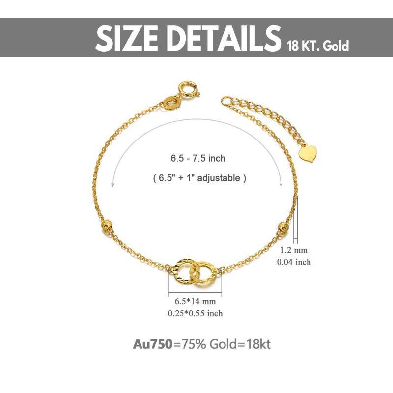 Pulsera con dije de círculo y símbolo de infinito en oro de 18 quilates-5