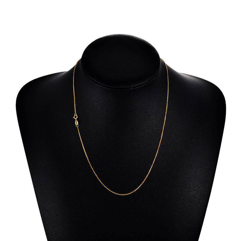 Collar de cadena Chopin para parejas, oro de 14 quilates, 1 mm-3