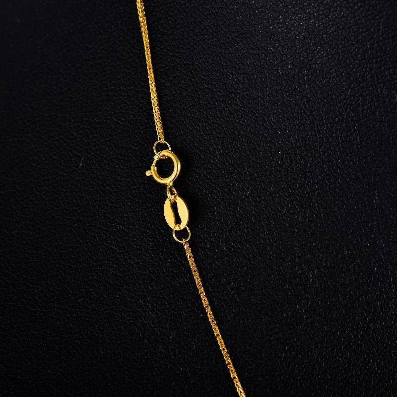 Collar de cadena Chopin para parejas, oro de 14 quilates, 1 mm-4