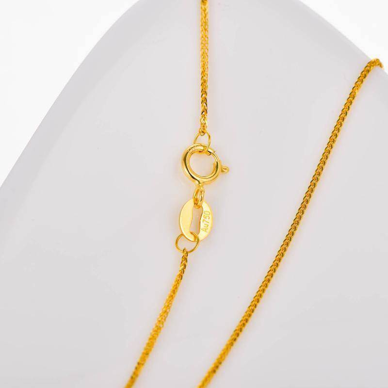 Collar de cadena Chopin para parejas, oro de 14 quilates, 1 mm-7