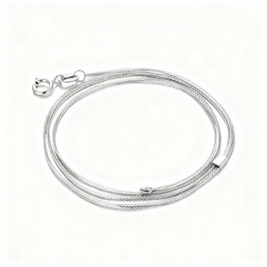 Collar de cadena Chopin para parejas en oro blanco de 10 quilates
