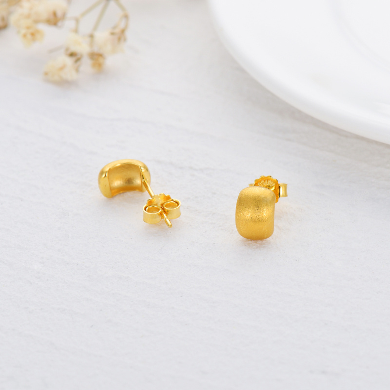 18K Rose Gold Couple Stud Earrings-4