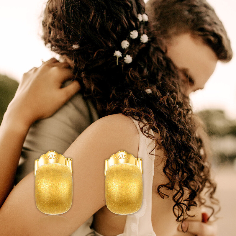 18K Rose Gold Couple Stud Earrings-6