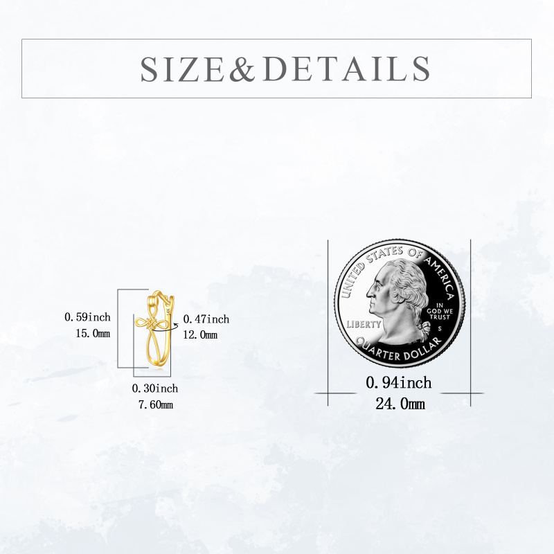 Pendientes de aro con cruz de oro de 18 quilates-5