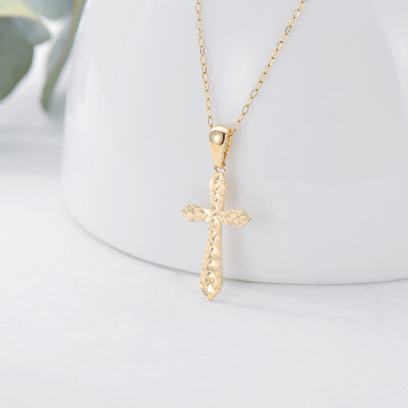 18K Gold Cross Pendant Necklace-5