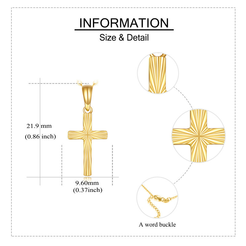 Collier pendentif croix en or 14 carats-6