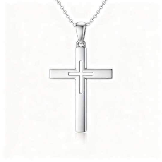 9K witgouden kruishangerketting