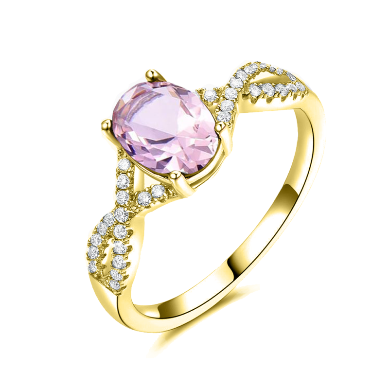 14K Rose Gold Crystal Ring-3