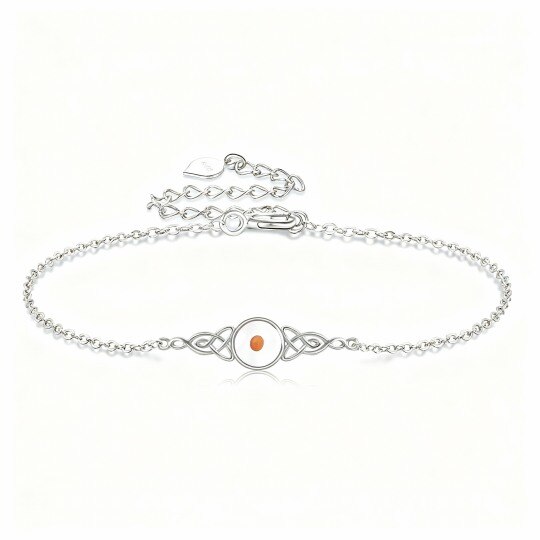 Armband aus 10-karätigem Weißgold mit Kristallanhänger