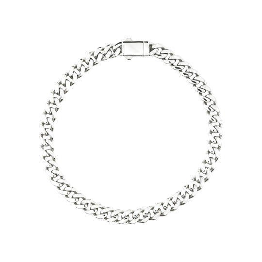 10K witgouden Cubaanse schakelarmband
