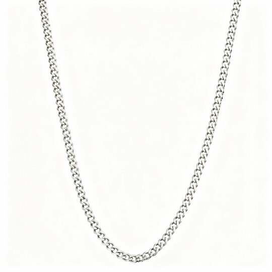 Platinum with White Gold Plated Cuban Link Chain for Men