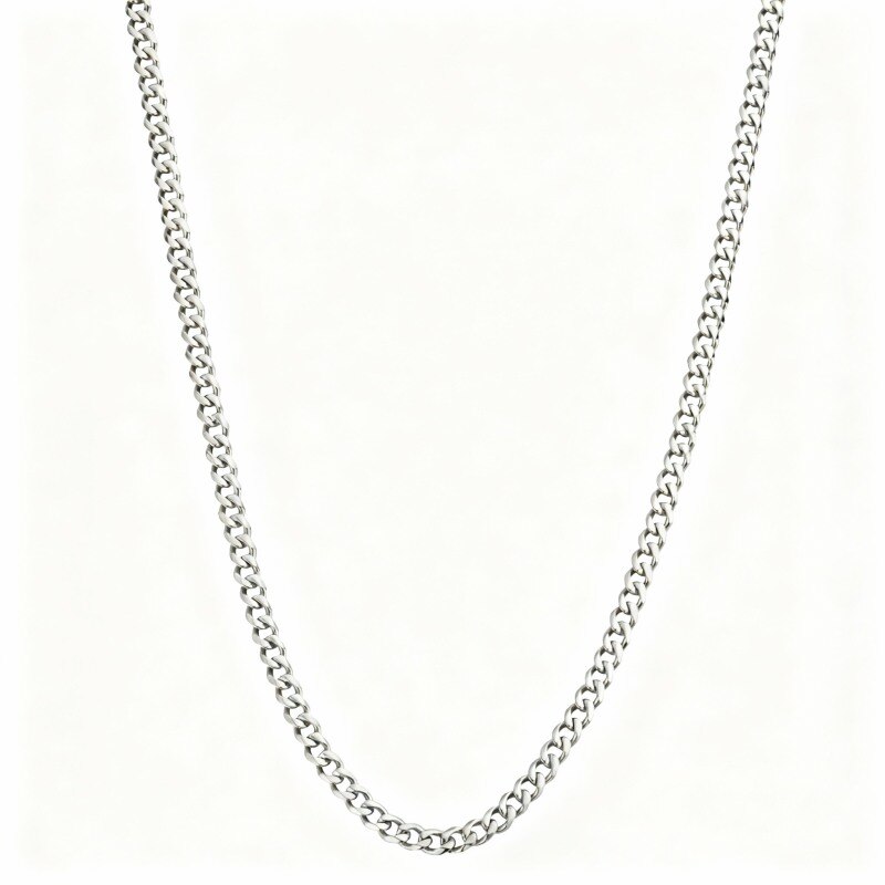 Chaîne cubaine en platine plaqué or blanc pour homme-1