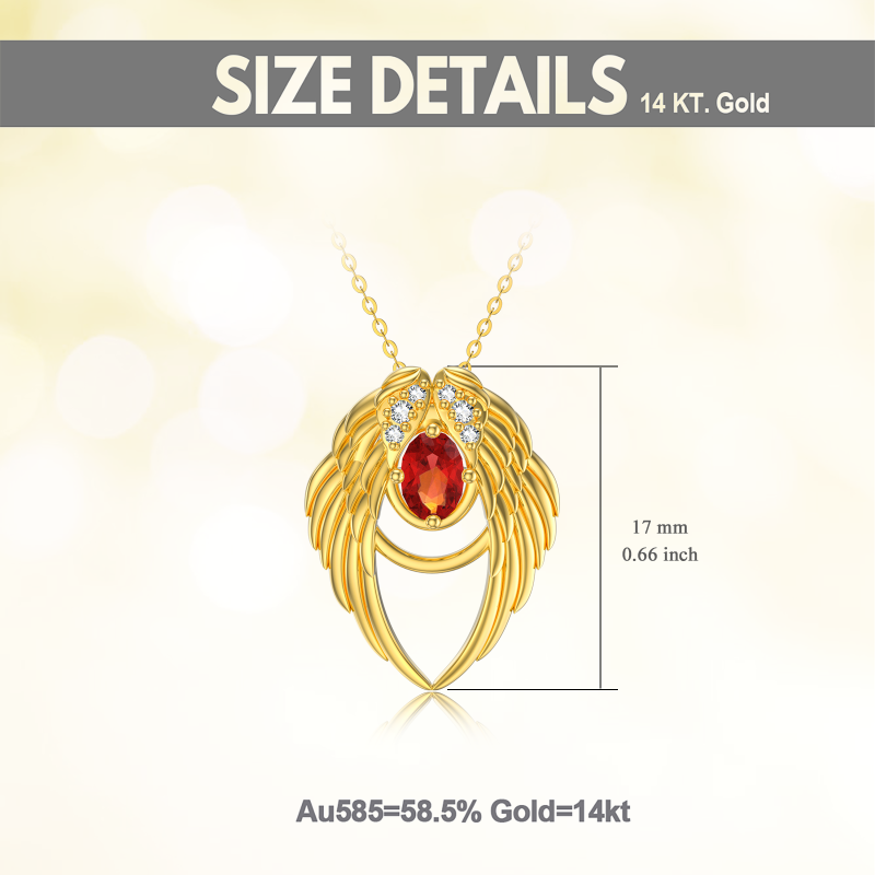 10K White Gold Cubic Zirconia Angel Wing Pendant Necklace-5