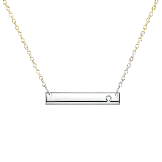 Naszyjnik z cyrkonii sześciennej z białego złota próby 10K