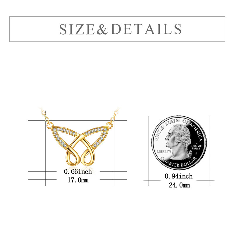 Collier pendentif papillon en or blanc 14 carats et zirconiums cubiques-5
