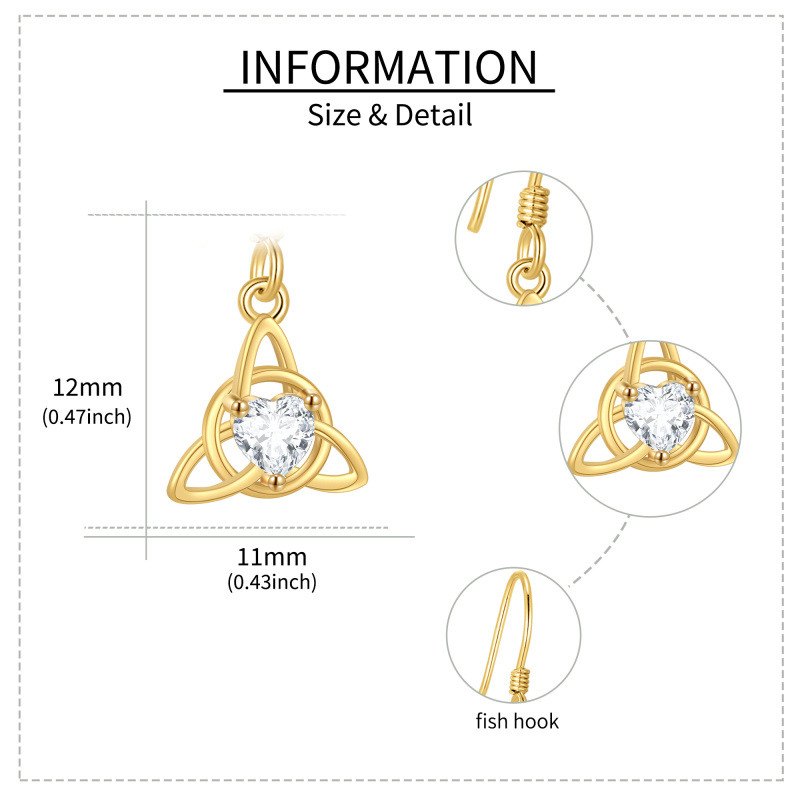 Ohrhänger aus 18-karätigem Roségold mit Zirkonia im keltischen Knoten-Design-5