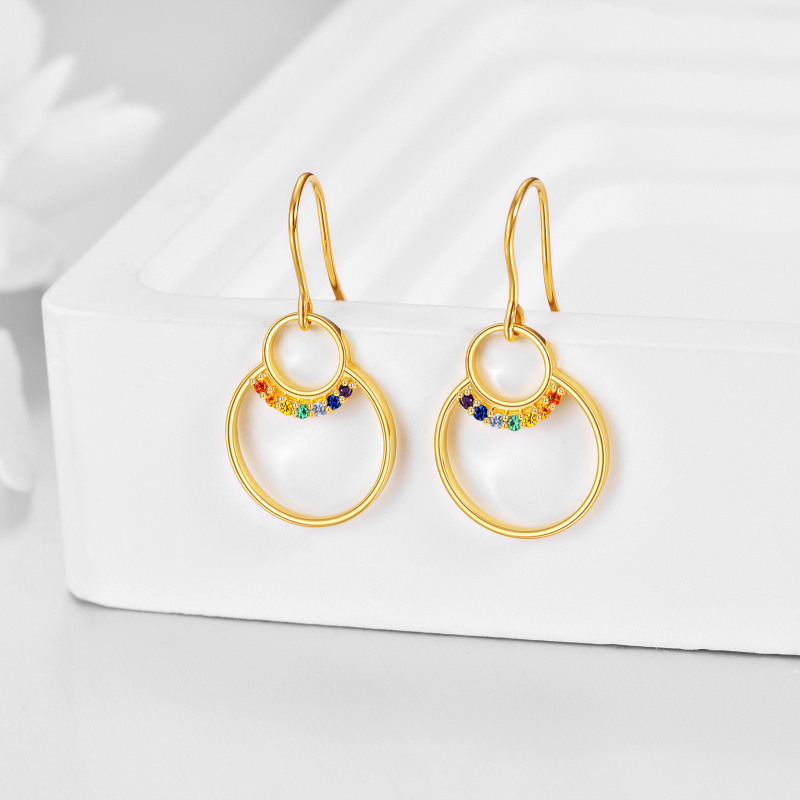 Chakra-Ohrhänger aus 14-karätigem Gold mit Zirkonia-3