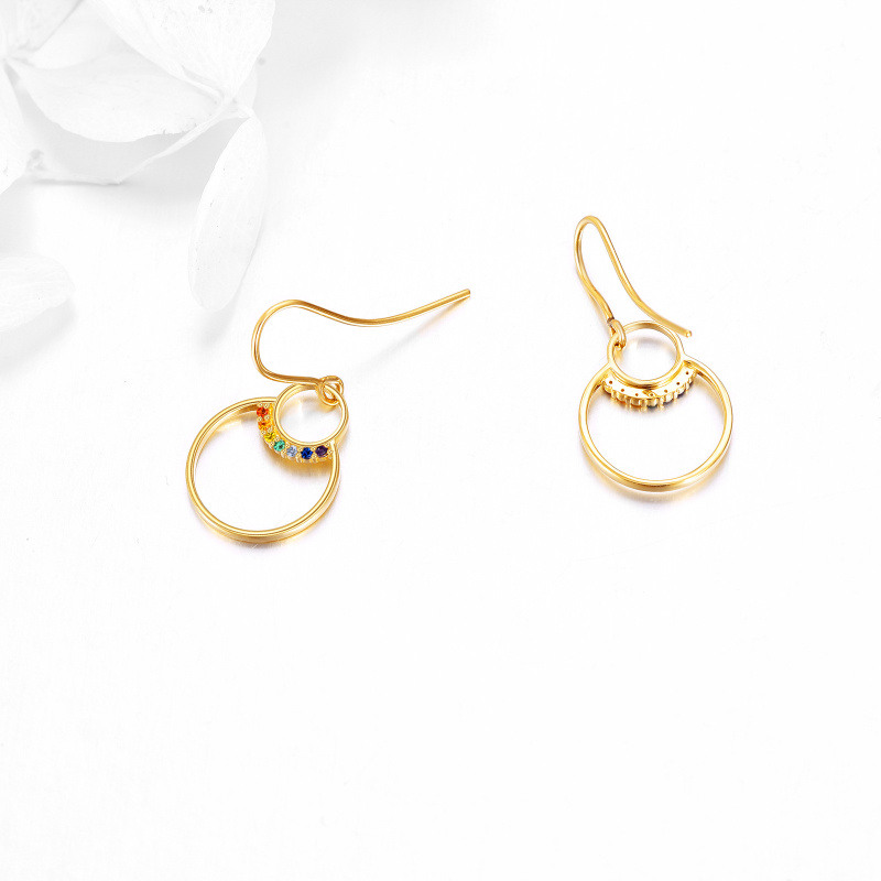 Chakra-Ohrhänger aus 14-karätigem Gold mit Zirkonia-4