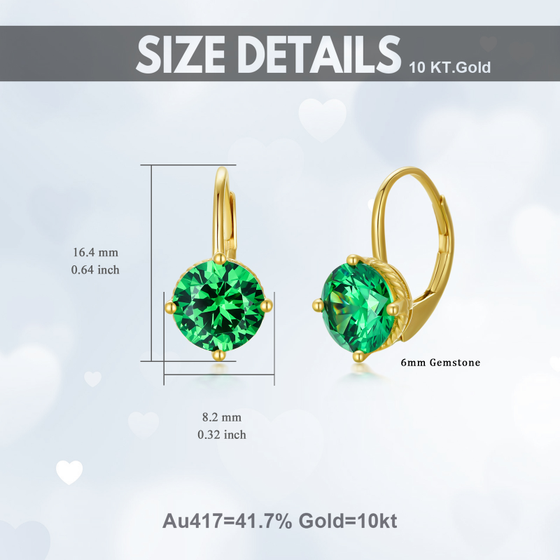 Boucles d'oreilles pendantes en or 18 carats et zirconiums cubiques-5