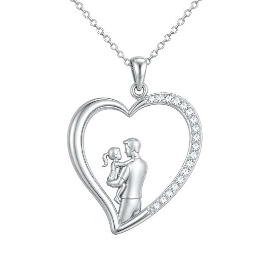 Collana con ciondolo a forma di cuore e scritta 