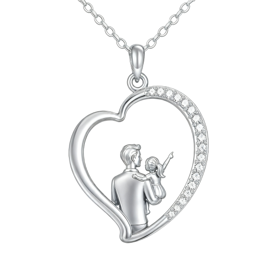 Collana con ciondolo a forma di cuore e scritta 