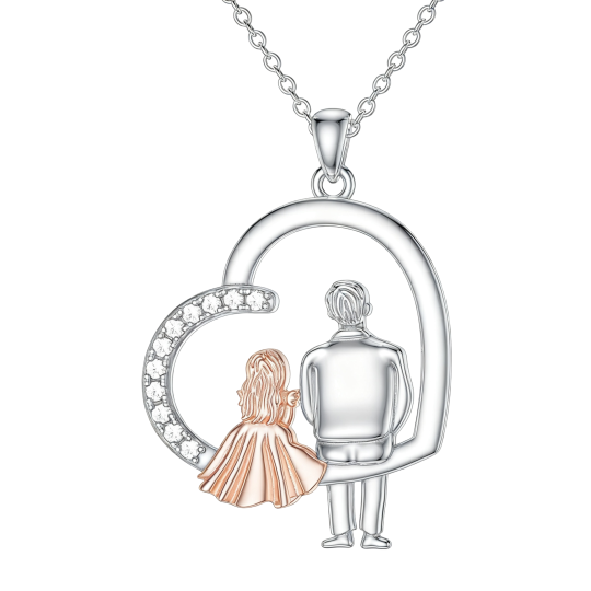 Collana con ciondolo a forma di cuore e scritta 