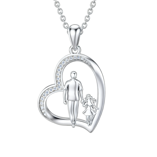 Collana con ciondolo a forma di cuore e scritta 