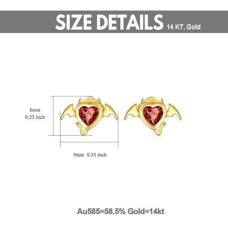 Herzohrstecker aus 10-karätigem Roségold mit Zirkonia-3