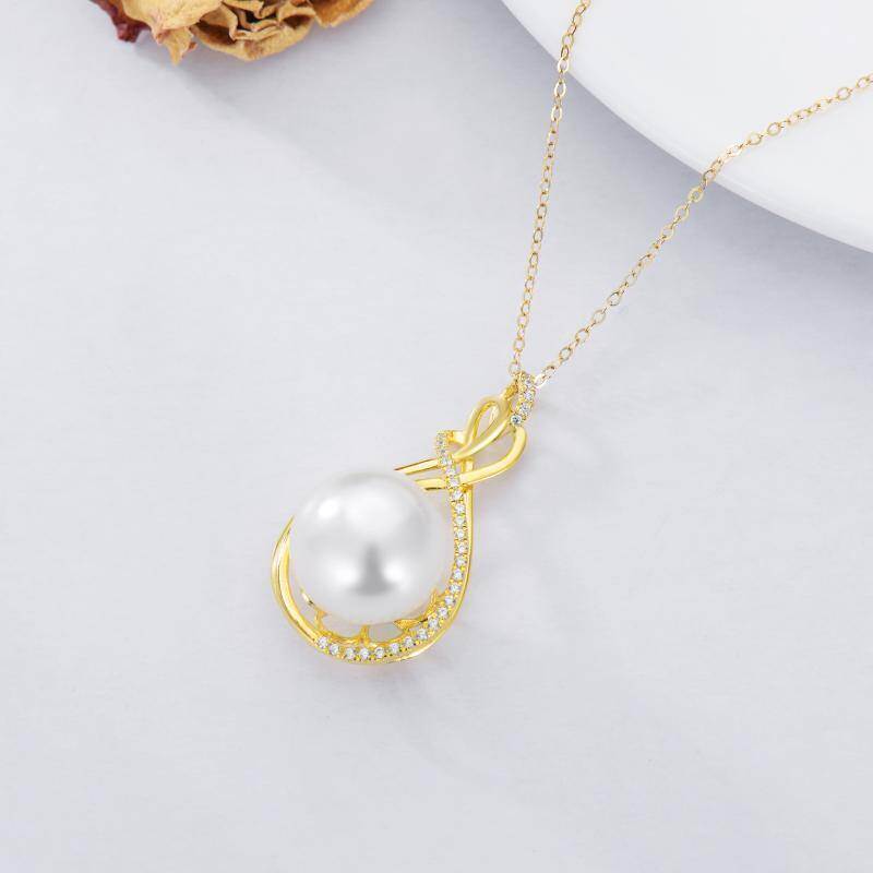 Collar con colgante de símbolo de infinito en oro blanco de 10 quilates con circonitas cúbicas-4