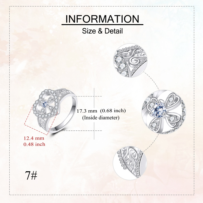 Anillo de oro rosa de 10 quilates con circonitas cúbicas, diseño de hiedra, cruz y corazón-5