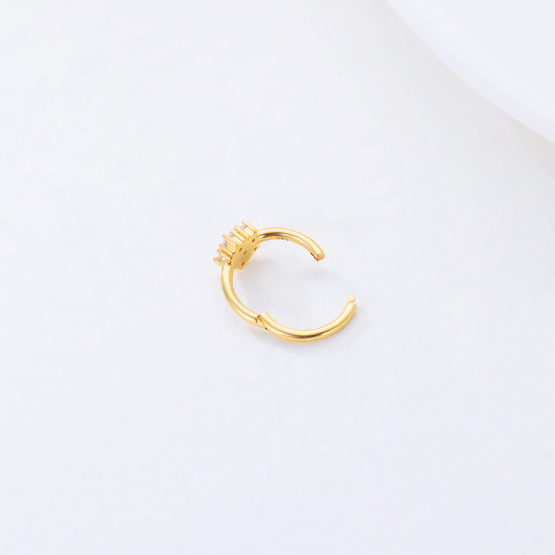 10K Gold Cubic Zirconia Nose Ring-4