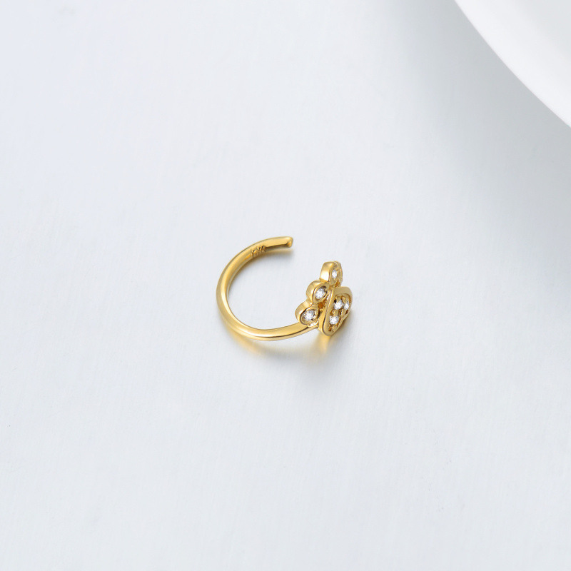 18K Gold Cubic Zirconia Paw Nose Ring-3
