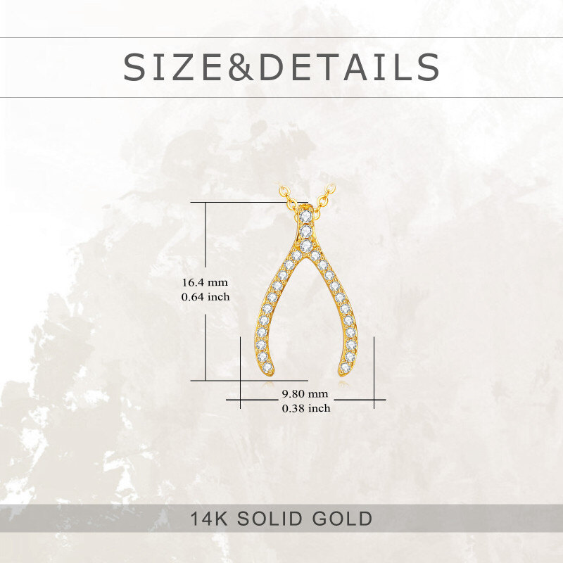 18K Rose Gold Cubic Zirconia Pendant Necklace-5