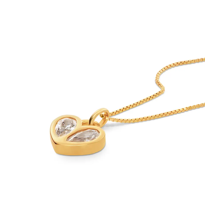 Collar con colgante de corazón personalizado con circonitas cúbicas y piedra natal en oro rosa de 14 quilates para abuela, madre, hermanas y otros nombres.-4