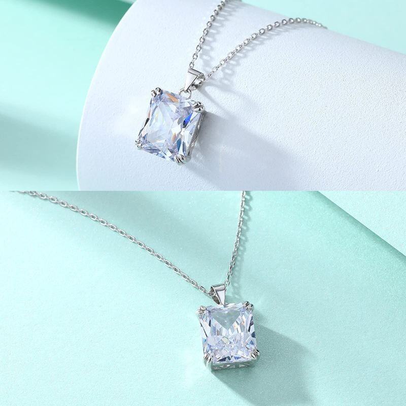 14K Gold Cubic Zirconia Personalized Birthstone Pendant Necklace-3