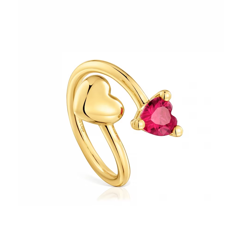 18-karätiger Weißgoldring mit Zirkonia, personalisiertem Geburtsstein, individueller Gravur und offenem Herzdesign-4