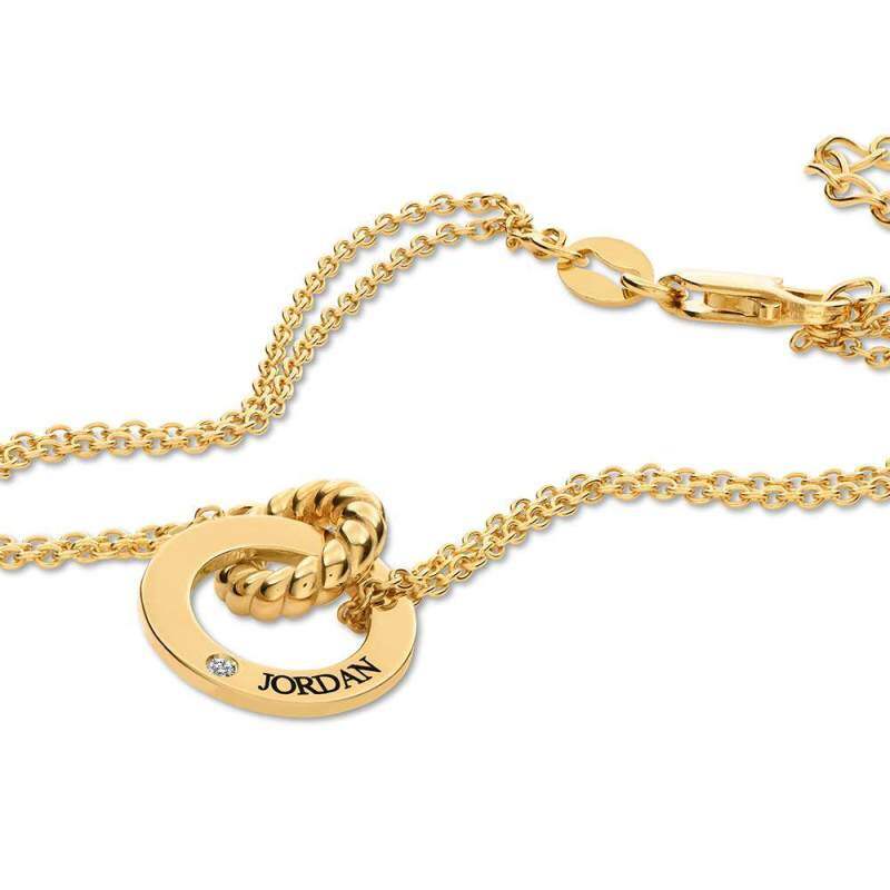 9K White Gold Cubic Zirconia Personalized Engraving Charm Bracelet-3