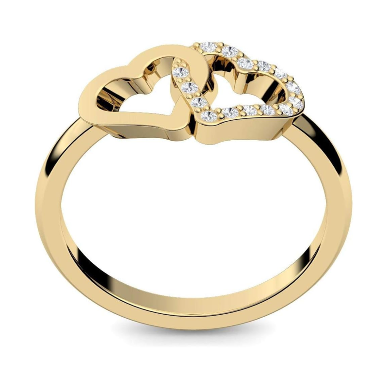 Bague en vermeil or personnalisée avec gravure en forme de cœur-3