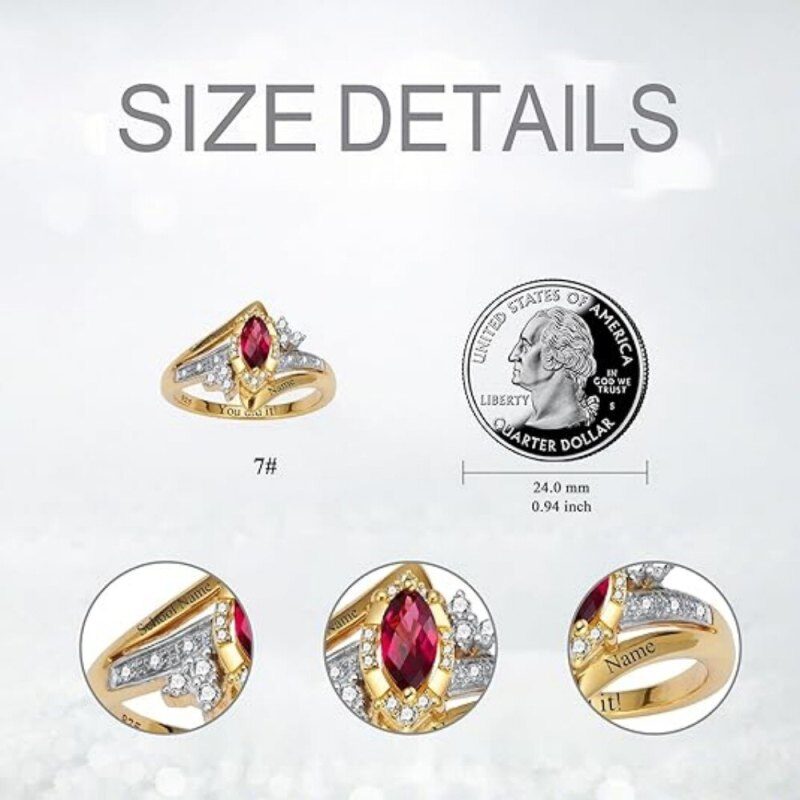 Anillo de graduación de oro de 10 quilates con circonita cúbica-6