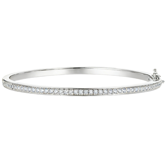 Pulsera de tenis de oro blanco de 10 quilates con circonitas cúbicas