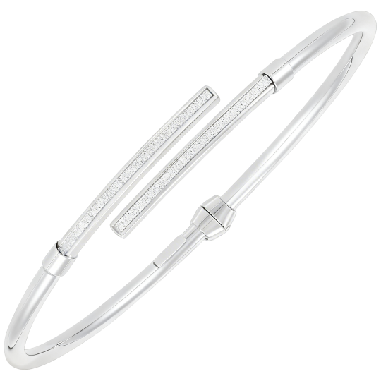 Bracelet manchette en or blanc 10 carats