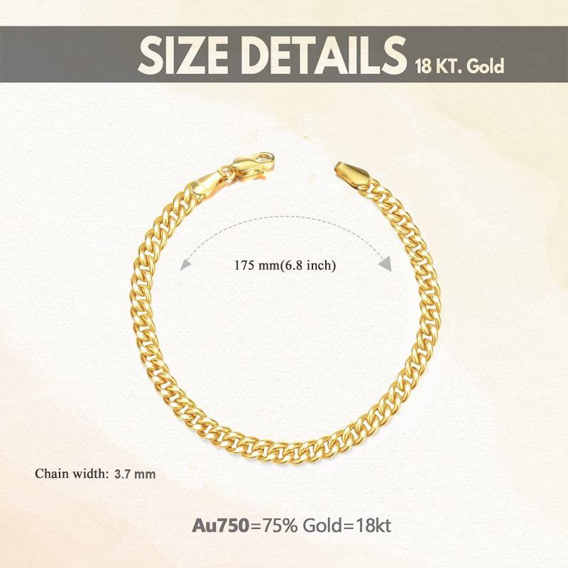 Pulsera de cadena de eslabones de oro de 18 quilates-4