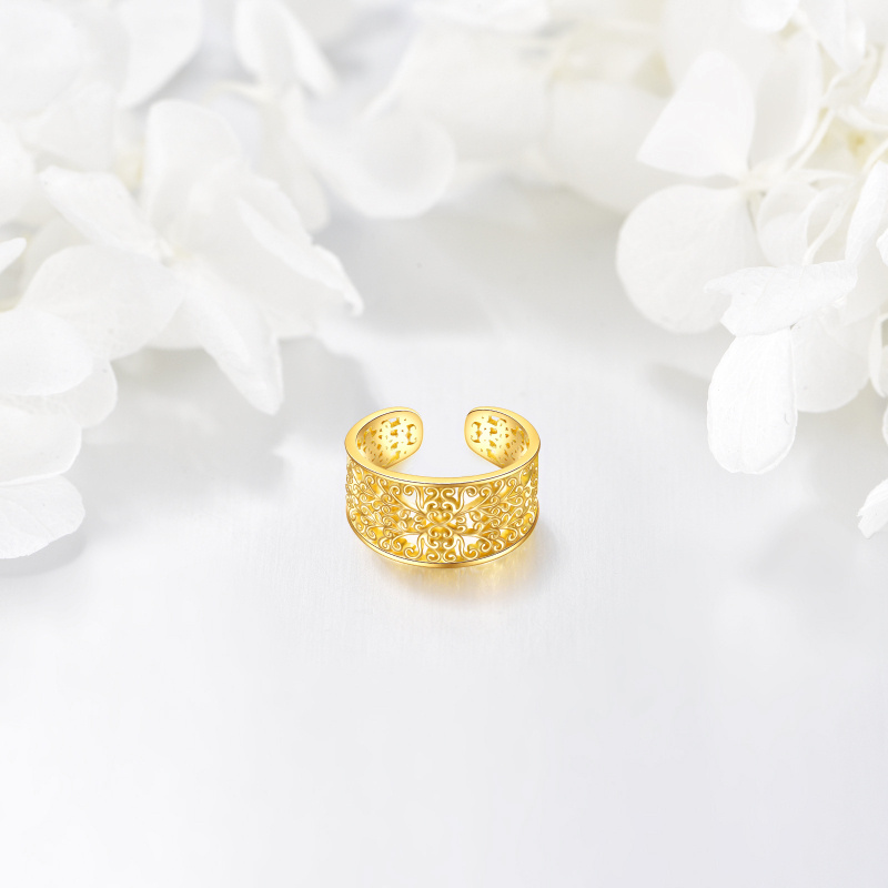 Pendientes de narciso de oro de 10 quilates-3