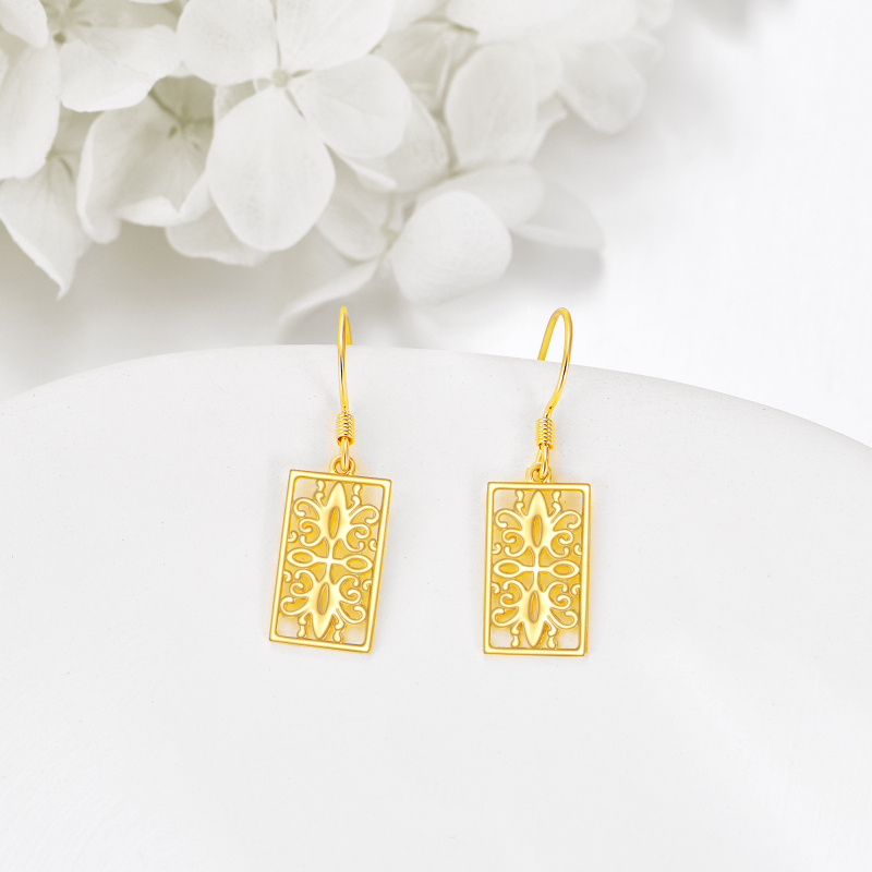 18K White Gold Daffodil Drop Earrings-4