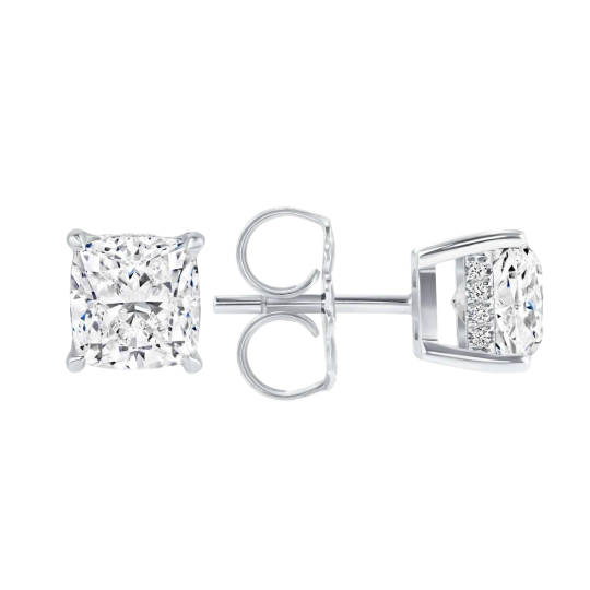 Oorbellen met alpaca-diamant van 10 karaats witgoud en diamant.
