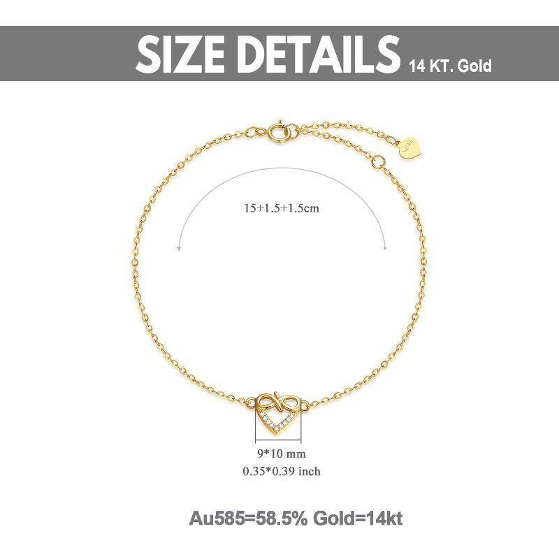 Pulsera con dije de símbolo infinito de oro de 14 quilates y diamantes-5