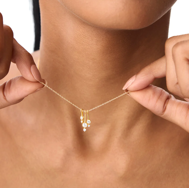 10K White Gold Diamond Pendant Necklace-2